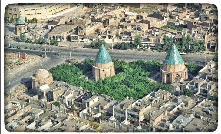 تصویر هوایی مقابر باغ گنبد سبز سال 1375