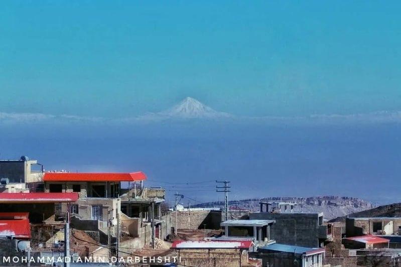 کوه دماوند از فراز روستای ابرجس